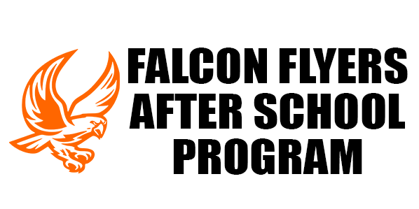Falcon Flyers After School Program with Falcon logo on the left